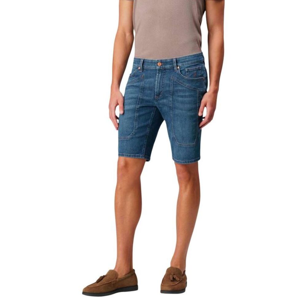 Jeckerson Blue Recycled Cotton Bermuda Men's Shorts